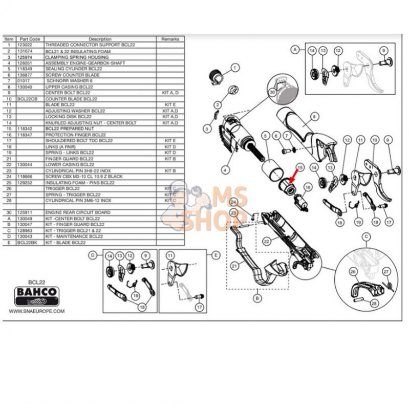 ECROU PREPARE BCL22 | BAHCO 118342
