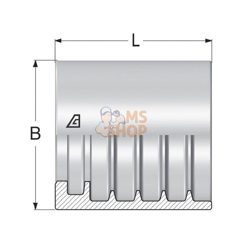 Jupe à sertir Ø22x24,7mm DN6 acier / zingué Alfagomma | ALFAGOMMA Jupe à sertir Ø22x24,7mm DN6 acier / zingué Alfagomma | ALFAGO