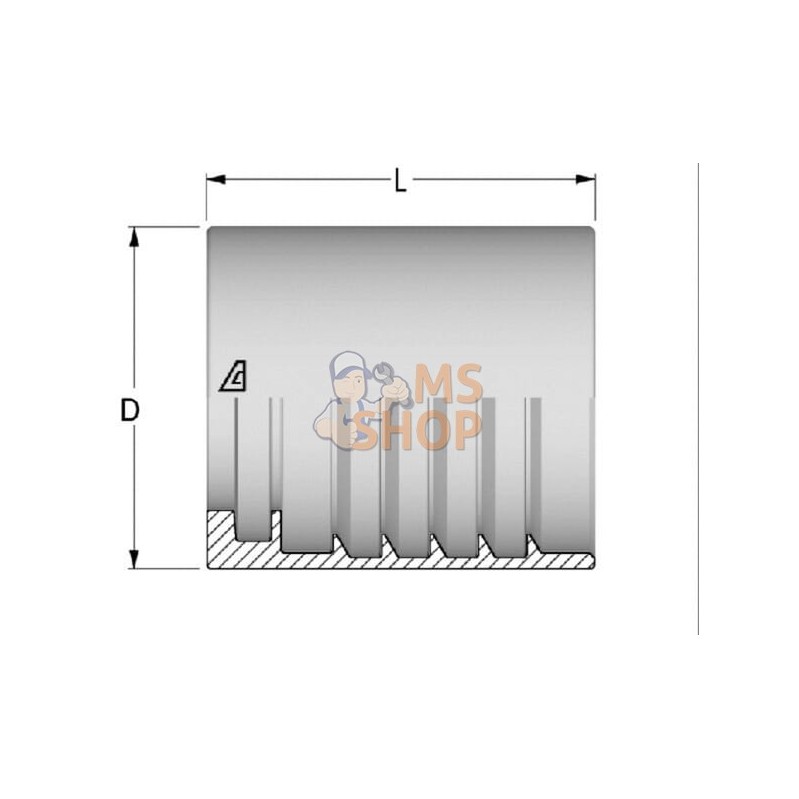 Jupe à sertir Ø29x30,5mm DN13 acier / zingué Alfagomma | ALFAGOMMA Jupe à sertir Ø29x30,5mm DN13 acier / zingué Alfagomma | ALFA