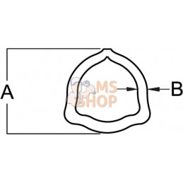 Tube profilé intérieur triangulaire, taille : 4 Ø ext. : 36,6x4,3 mm L : 1 m Bondioli&Pavesi | BONDIOLI&PAVESI Tube profilé inté