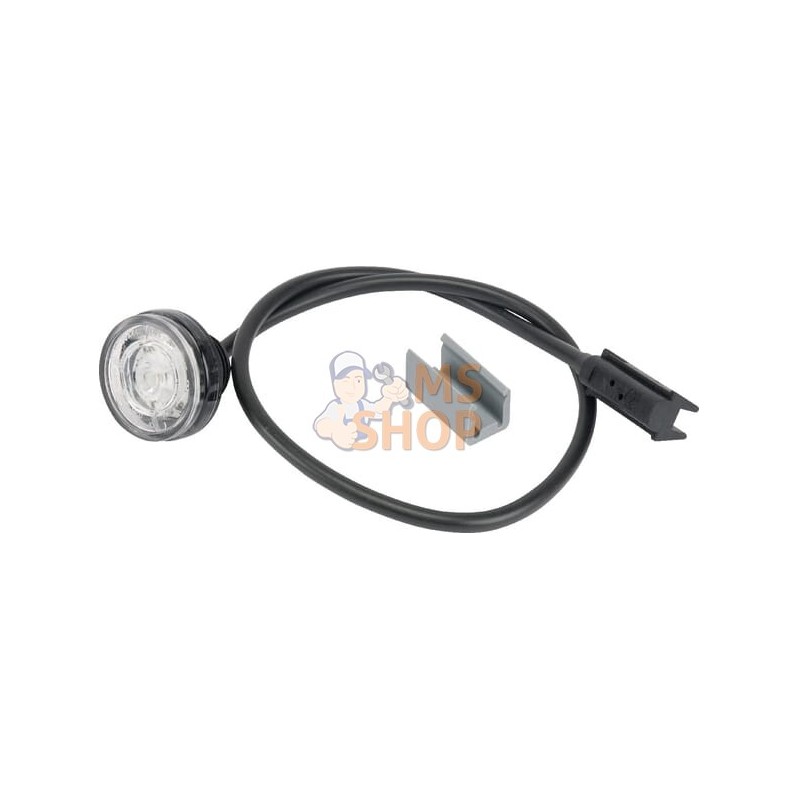 Feu de gabarit LED, rond, 12/24V, blanche, à boulonner, Monopoint II by Aspöck | ASPÖCK Feu de gabarit LED, rond, 12/24V, blanch