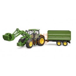 John Deere 7R 350 avec chargeur frontal et remorque | BRUDER John Deere 7R 350 avec chargeur frontal et remorque | BRUDERPR#1086