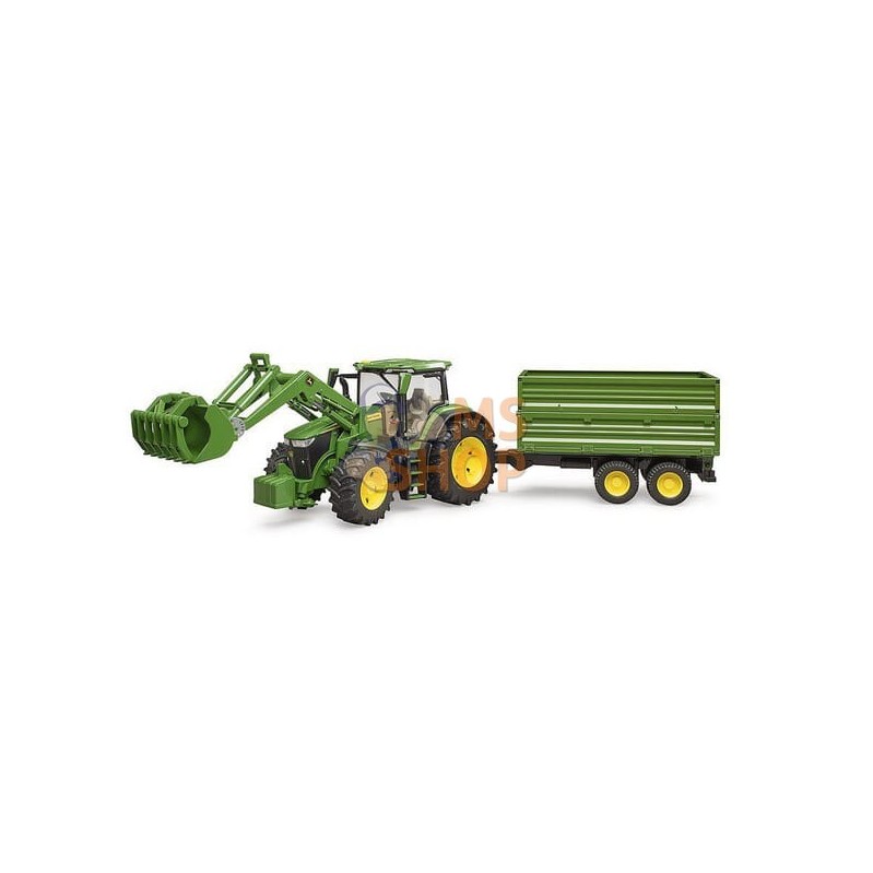 John Deere 7R 350 avec chargeur frontal et remorque | BRUDER John Deere 7R 350 avec chargeur frontal et remorque | BRUDERPR#1086