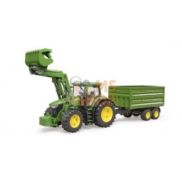 John Deere 7R 350 avec chargeur frontal et remorque | BRUDER John Deere 7R 350 avec chargeur frontal et remorque | BRUDERPR#1086