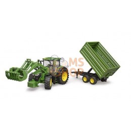 John Deere 7R 350 avec chargeur frontal et remorque | BRUDER John Deere 7R 350 avec chargeur frontal et remorque | BRUDERPR#1086