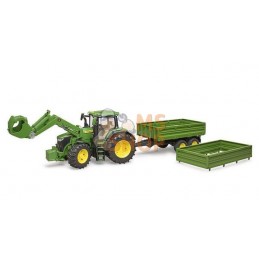 John Deere 7R 350 avec chargeur frontal et remorque | BRUDER John Deere 7R 350 avec chargeur frontal et remorque | BRUDERPR#1086