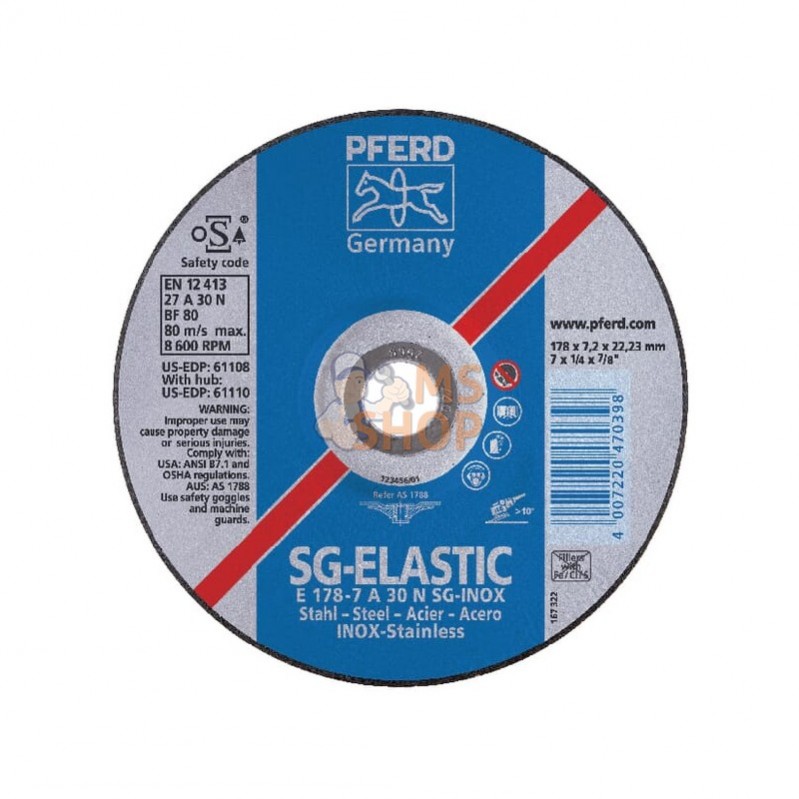 BD1257MPSG; PFERD; Disque à ébar. SG-E 125x7,2mm; pièce detachée BD1257MPSG; PFERD; Disque à ébar. SG-E 125x7,2mm; pièce detachée