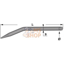 Dent de pince frontale Mailleux 550 mm Ø25 | FORGES DU SAUT DU TARN Dent de pince frontale Mailleux 550 mm Ø25 | FORGES DU SAUT 