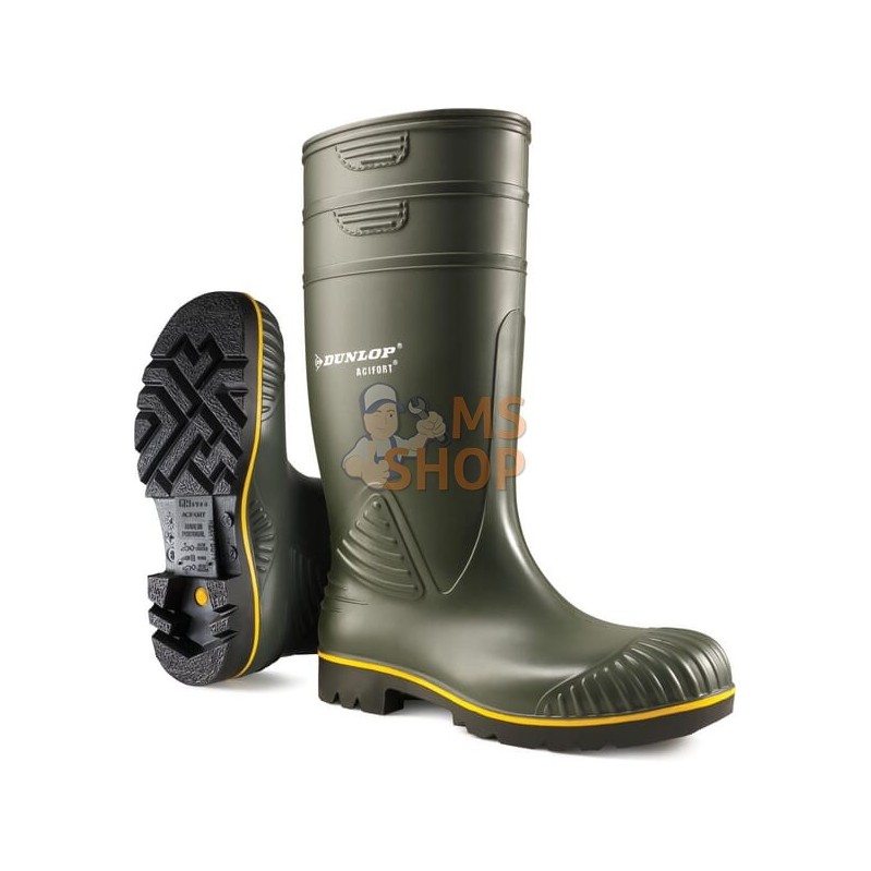 Bottes vertes, classe O4, taille 40 Wellingtons Acifort® Heavy Duty Dunlop | DUNLOP Bottes vertes, classe O4, taille 40 Wellingt