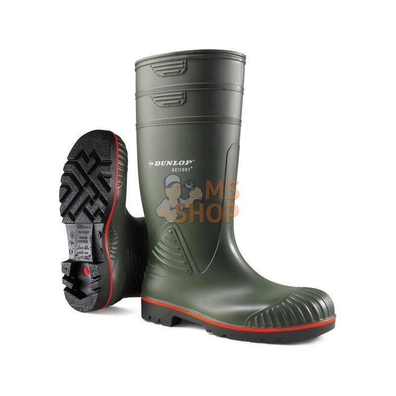 Bottes de sécurité vertes, classe S5, taille 40 Wellingtons Acifort® Heavy Duty Dunlop | DUNLOP Bottes de sécurité vertes, class