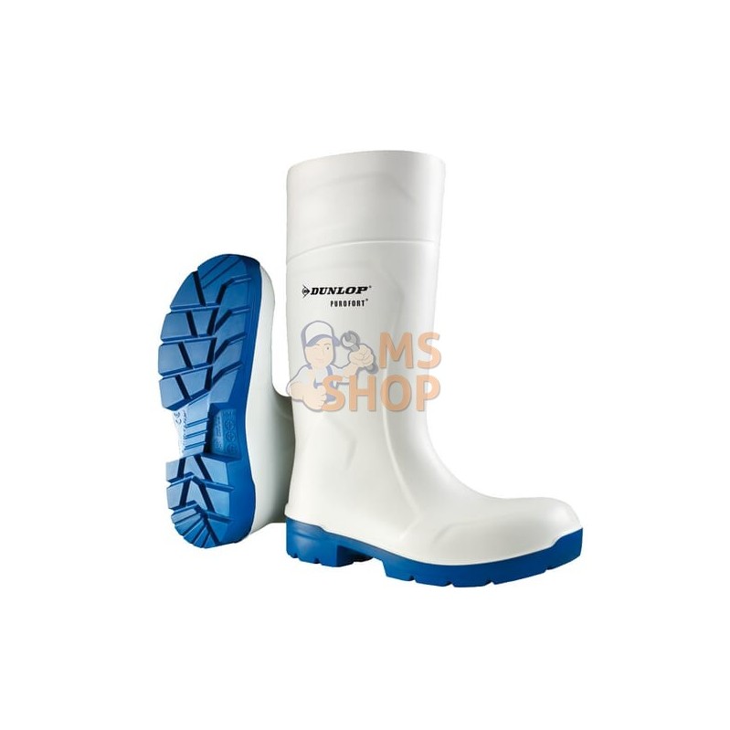 Bottes de sécurité blanches, classe S4, taille 45 Wellingtons Purofort® FoodPro Dunlop | DUNLOP Bottes de sécurité blanches, cla