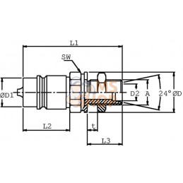 Coupleur mâle 1/2-M26x1,5-18L | DNP Coupleur mâle 1/2-M26x1,5-18L | DNPPR#780588