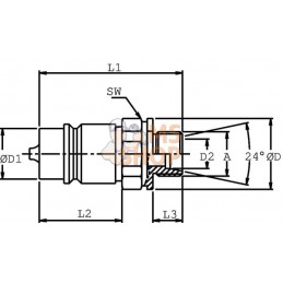 Coupleur mâle 1/2-M22x1,5-15L | DNP Coupleur mâle 1/2-M22x1,5-15L | DNPPR#780612