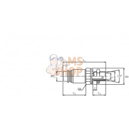 Coupleur mâle cloison M22 | DNP Coupleur mâle cloison M22 | DNPPR#780505