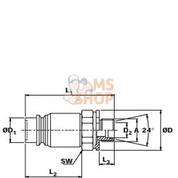 Coupleur face plane mâle M22x150 | DNP Coupleur face plane mâle M22x150 | DNPPR#780552
