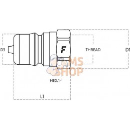 Coupleur mâle laiton 1/4 NPT | FASTER Coupleur mâle laiton 1/4 NPT | FASTERPR#781505
