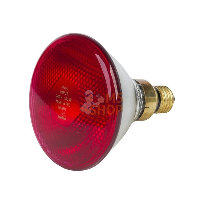 Lampe chauffante à infrarouge PAR Rouge 100W | FARMA Lampe chauffante à infrarouge PAR Rouge 100W | FARMAPR#900434