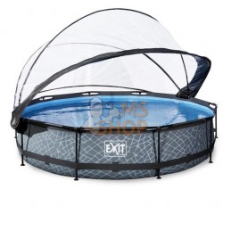 Piscine hors-sol ø360x76cm (12v) gris pierre + dôme | EXIT Piscine hors-sol ø360x76cm (12v) gris pierre + dôme | EXITPR#857781