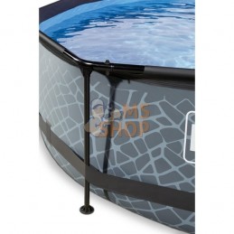 Piscine hors-sol ø360x76cm (12v) gris pierre + dôme | EXIT Piscine hors-sol ø360x76cm (12v) gris pierre + dôme | EXITPR#857781