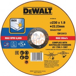 Disque à tronçonner l'inox Ø230x2,0mm | DEWALT Disque à tronçonner l'inox Ø230x2,0mm | DEWALTPR#662007