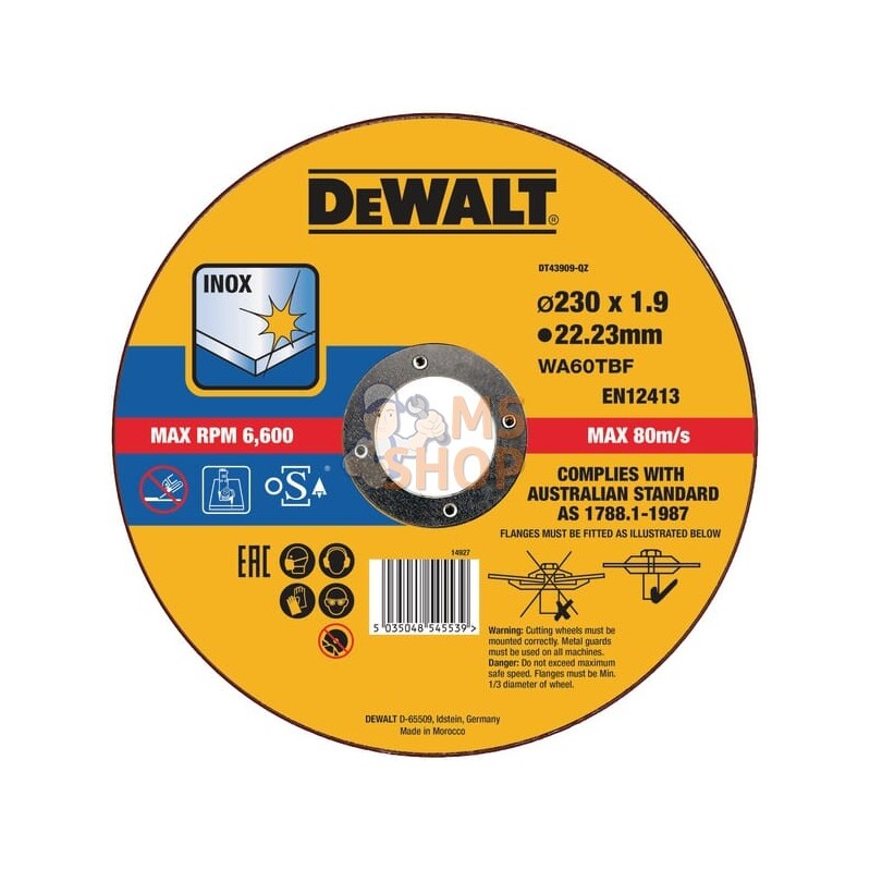 Disque à tronçonner l'inox Ø230x2,0mm | DEWALT Disque à tronçonner l'inox Ø230x2,0mm | DEWALTPR#662007