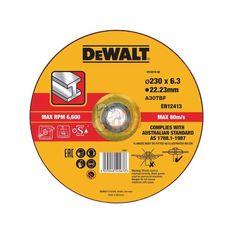 Disque à ébarber l'acier Ø230x6mm | DEWALT Disque à ébarber l'acier Ø230x6mm | DEWALTPR#662008