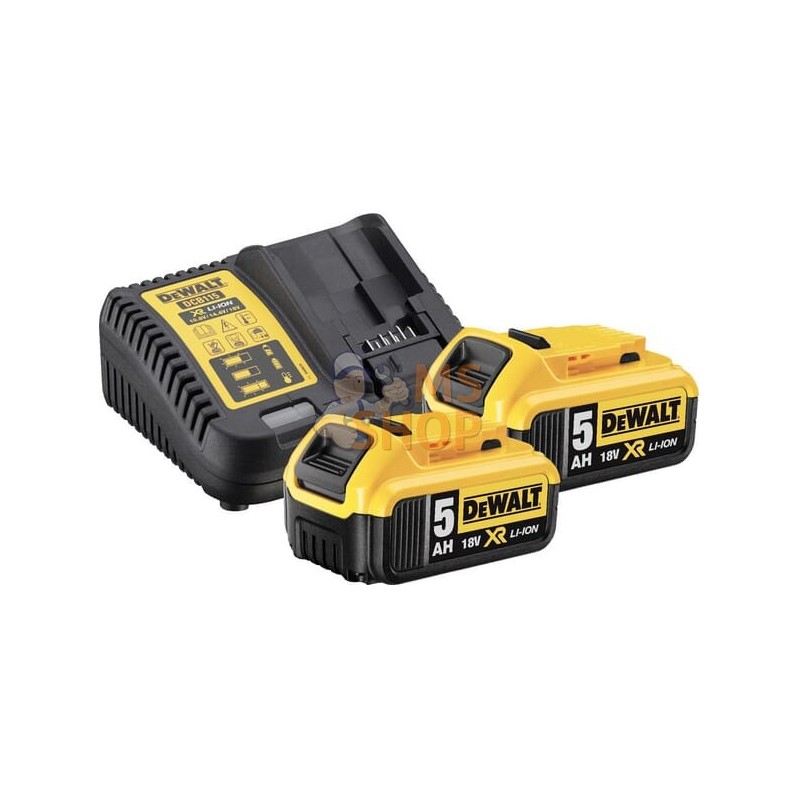 Pack 2 batteries + chargeur 5Ah 18V | DEWALT Pack 2 batteries + chargeur 5Ah 18V | DEWALTPR#661972
