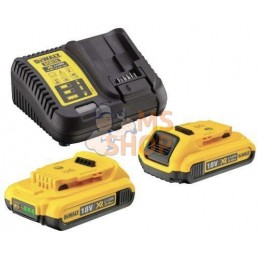 Pack 2 batteries + chargeur 2Ah 18V | DEWALT Pack 2 batteries + chargeur 2Ah 18V | DEWALTPR#661971