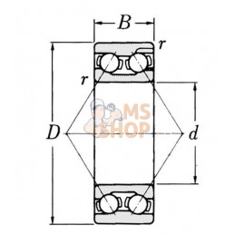 Roulement à billes à contact oblique 17x40x17,5 mm, 3203-2RS gopart | GOPART Roulement à billes à contact oblique 17x40x17,5 mm,