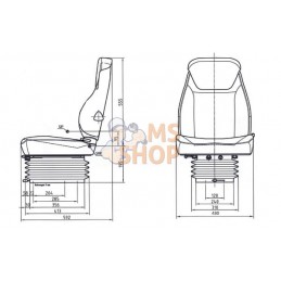 Siège tissu à suspension pneu. | GOPART Siège tissu à suspension pneu. | GOPARTPR#690632