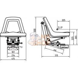 Siège PVC à suspension mécan. | GOPART Siège PVC à suspension mécan. | GOPARTPR#690629