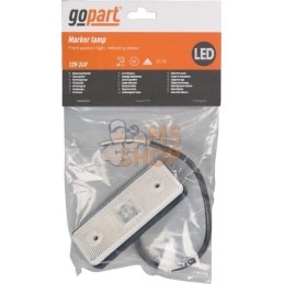 Feu de gabarit LED, 0.4/0.7W, rectangulaire, 12/24V, blanc, 112x45x11mm, 1 LED, gopart | GOPART Feu de gabarit LED, 0.4/0.7W, re