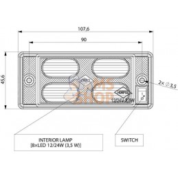 Plafonnier intérieur cabine LED + interrupteur | GOPART Plafonnier intérieur cabine LED + interrupteur | GOPARTPR#812876