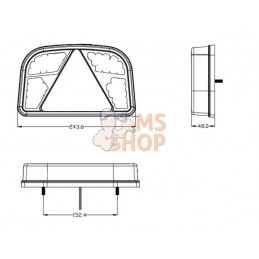Feu arrière LED rectangle gauche, rectangulaire, 12V, 244x149x48mm, Bayonet 7-broches, gopart | GOPART Feu arrière LED rectangle