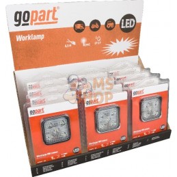 Présentoir phares 12 pièces LED 15W, 900lm, carré, 10-30V, 83x38x83mm faisceau large, gopart | GOPART Présentoir phares 12 pièce