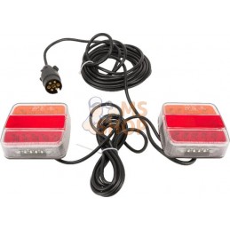 Kit signalisation LED feux arrière câble 7,5 m magnétique | GOPART Kit signalisation LED feux arrière câble 7,5 m magnétique | G