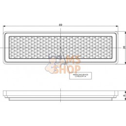 Catadioptre rectangle rouge 69x20mm | GOPART Catadioptre rectangle rouge 69x20mm | GOPARTPR#713973