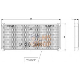 Catadioptre rectangle rouge 94x44mm | GOPART Catadioptre rectangle rouge 94x44mm | GOPARTPR#713975