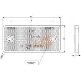 Catadioptre rectangle blanc 70x44mm | GOPART Catadioptre rectangle blanc 70x44mm | GOPARTPR#713971