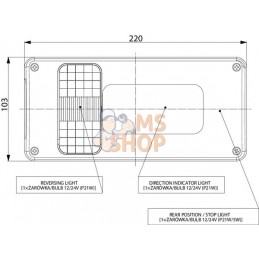 Feu arrière rectangle droit câble | GOPART Feu arrière rectangle droit câble | GOPARTPR#777263