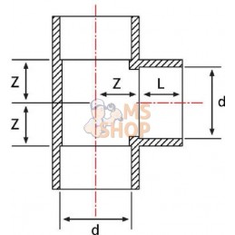 Té 90° PVC 50 mm | GOPART Té 90° PVC 50 mm | GOPARTPR#874014