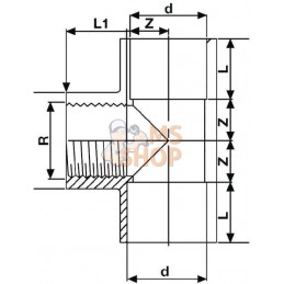 Té 90⁰ PVC 25mmx3/4" fem. | GOPART Té 90⁰ PVC 25mmx3/4" fem. | GOPARTPR#874039