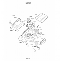 Pièces détachées CARCASSE TONDEUSE N34M OUTILS WOLF