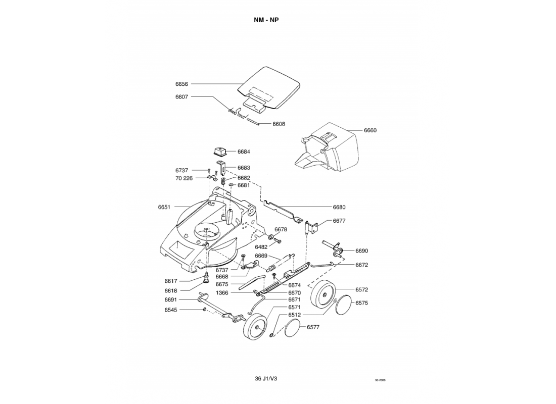 2 - CARCASSE-ROUES-HAUTEUR DE COUPE-PANIER | NP