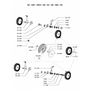 Pièces détachées ROUES-HAUTEUR DE COUPE NE2 OUTILS WOLF - MSSHOP