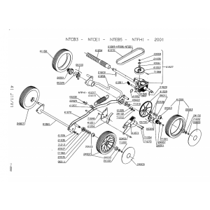 Pièces détachées ROUES-HAUTEUR DE COUPE-SYSTEMPE DE COUPE TONDEUSE 41CM THERMIQUE TRACTEE NTFH1 OUTILS WOLF - MSSHOP