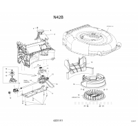 Pièces détachées SYSTEME DE TRACTION Tondeuse 42cm N42B OUTILS WOLF - MSSHOP