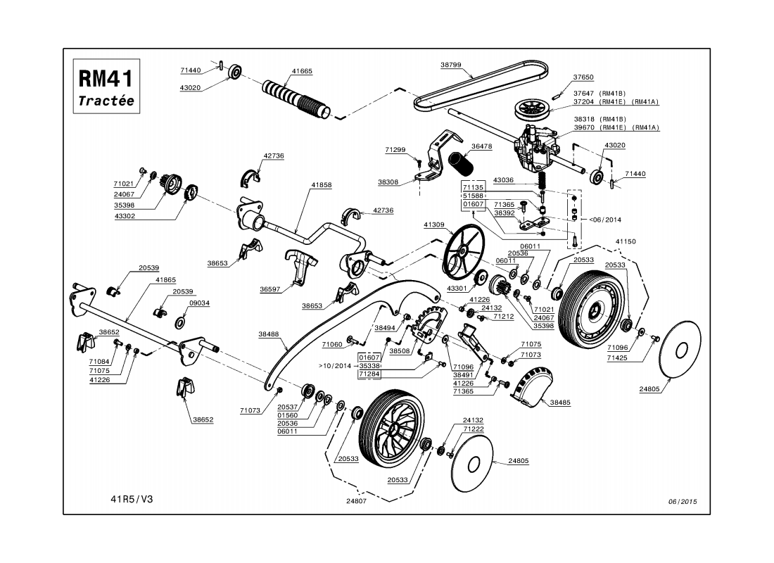 3 - ROUES-HAUTEUR DE COUPE-SYSTEME DE TRACTION | RM41B