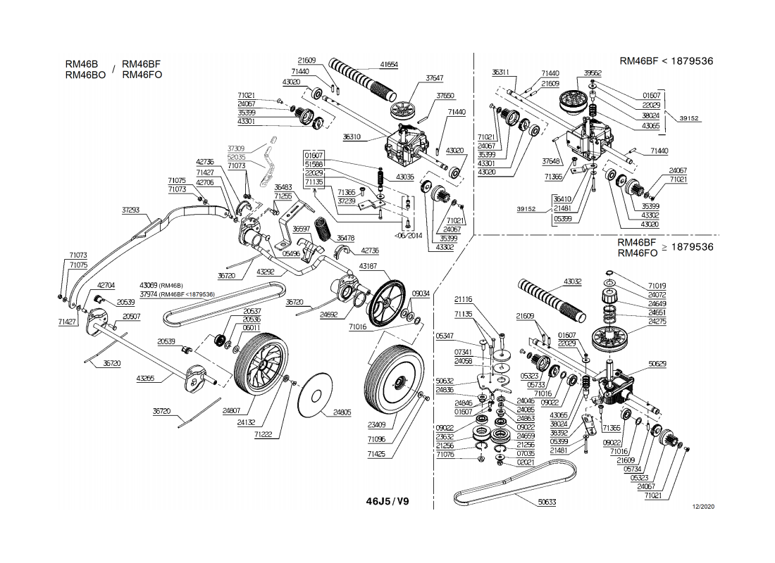 3 - ROUES-HAUTEUR DE COUPE-SYSTEME DE TRACTION | RM46FO