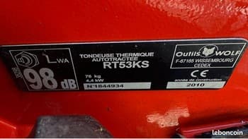 Plaque constructeur Outils WOLF RT53KS année 2010